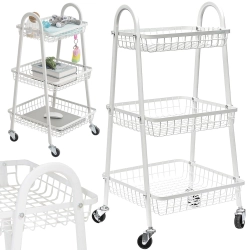 Półka szafka łazienkowa kuchenna na kółkach regał metalowa trzy poziomy 3