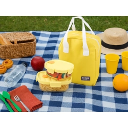 2x szklane pojemniki na żywność z pokrywką żarooodporne torba termiczna