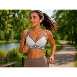 Biustonosz sportowy damski push up modelujący bezszwowy wkładki rozmiar l