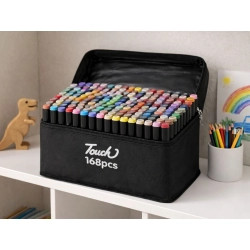 Markery alkoholowe touch zestaw 168 szt flamastry mazaki dwustronne etui