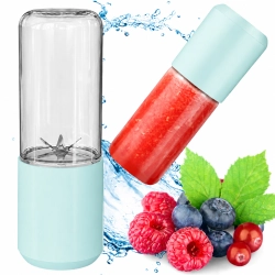 Blender kielichowy bezprzewodowy USB mikser do smoothie mini blender 150W - pastelowy błękit matowy
