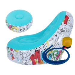 Fotel ogrodowy leżak dmuchany pompowany pufa na plażę podnóżek wygodny