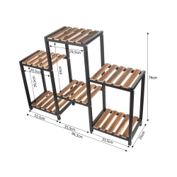 Kwietnik stojący drewniany wysoki na kwiaty doniczki 3 poziomowy regał