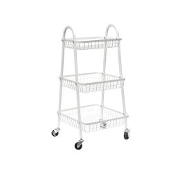 Półka szafka łazienkowa kuchenna na kółkach regał metalowa trzy poziomy 3