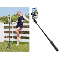 Kijek do selfie stick uchwyt na telefon tripod statyw pilot bluetooth 90cm