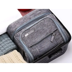 Kosmetyczka podróżna ogranizer z haczykiem duża unisex wodoodporna szara