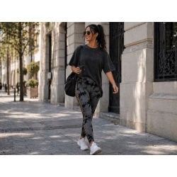 Legginsy damskie push up marmurkowe wysoki stan modelujące fitness s/m — zdjęcie 8