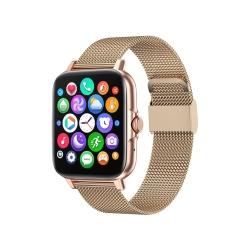 Smartwatch zegarek damski męski gumowy pasek sport bluetooth rozmowy złoty