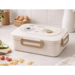 Lunchbox śniadaniówka pojemnik na śniadanie obiad z przegródkami sztućce — zdjęcie 3