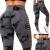 Legginsy damskie push up marmurkowe wysoki stan modelujące fitness S/M - szare marmurkowe z wycięciami po bokach
