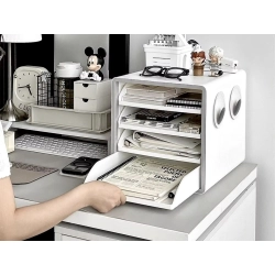 Szuflady na dokumenty4 szufladki organizer półki na biurko przybornik