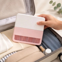 Zestaw butelek podróżnych pojemniki 4x50ml na kosmetyki organizer etykiety