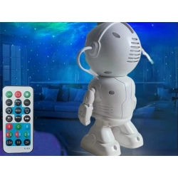 Projektor gwiazd astronauta lampka nocna rzutnik dla dziecka kosmos muzyka