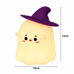Lampka nocna LED duszek dekoracja Halloween RGB timer dotykowa silikonowa - zdjęcie 9