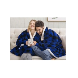 Bluza ciepła koc oversize xxl 2w1 gruba futrzak miękka z kapturem szlafrok
