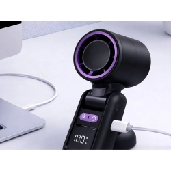 Wiatraczek usb przenośny mini 199 trybów składany latarka z wyświetlaczem