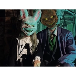 Maska na halloween królik upiorny stwór potwór przebranie strój psychopata