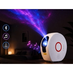 Projektor gwiazd galaktyki LED Bluetooth z głośnikiem, pilotem i lampką nocną