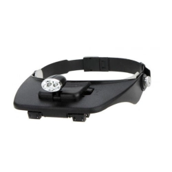 Lupa nagłowna okulary precyzyjne mocny 2 x led gw