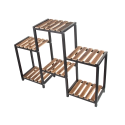 Kwietnik stojący drewniany wysoki na kwiaty doniczki 3 poziomowy regał