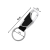 Brelok do kluczy z karabińczykiem metalowy sztuczna skóra srebrny czarny