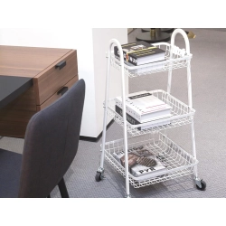 Półka szafka łazienkowa kuchenna na kółkach regał metalowa trzy poziomy 3