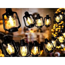 Lampki solarne ogrodowe LED girlanda lampiony na balkon taras dekoracyjne — zdjęcie 3