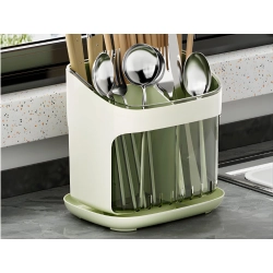 Organizer ociekacz na sztućce suszarka stojak do kuchni z odpływem 4 komory