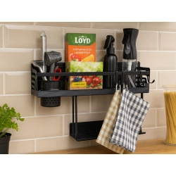 Półka na ścianę organizer kuchenny metalowy wiszący na przybory