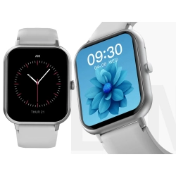 Smartwatch zegarek damski męski gumowy pasek sport bluetooth rozmowy szary