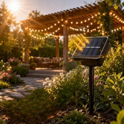 Lampki solarne ogrodowe LED wąż 7m 50 LED multikolor 8 trybów wodoodporne