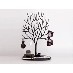 Szkatułka na biżuterię organizer ekspozytor zamsz