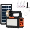 Lampa latarka solarna turystyczna LED campingowa z panelem słonecznym, radiem FM, Bluetooth i żarówkami LED