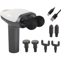 Pistolet do masażu bezprzewodowy lcd mocny zestaw 8 końcówek do pleców