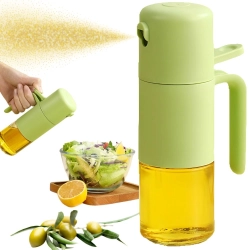 Spryskiwacz do oleju oliwy octu dozownik w sprayu 210ml szklany rozpylacz - zielony matowy uchwyt z rozpylaczem