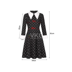 Sukienka wednesday addams strój kostium dla dzieci halloween przebranie 135