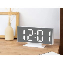 Zegar elektroniczny LED z budzikiem, termometrem, lustrem, USB i pamięcią Verk Group — zdjęcie 3