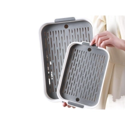 Taca kuchenna dwuwarstwowa z odpływem na naczynia warzywa owoce plastikowa