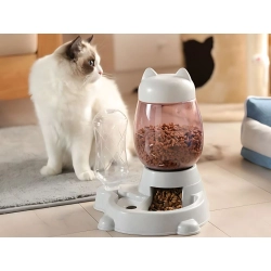 Podajnik karmy i wody dla psa kota automatyczny miska pojemnik dozownik 2w1