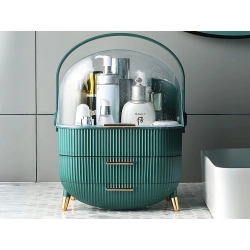 Organizer na kosmetyki z szufladami kuferek pojemny duży uchwyt elegancki