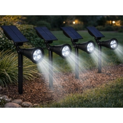 Lampa ogrodowa solarna wbijana lampka 4 LED 3 tryby czujnik zmierzchu