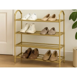 Półka na buty obuwie organizer szafka piętrowa złoty regał 4 poziomy duży