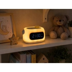 Lampka nocna LED z zegarem cyfrowym, budzikiem, timerem i regulacją jasności
