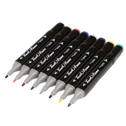 Markery alkoholowe touch zestaw 168 szt flamastry mazaki dwustronne etui