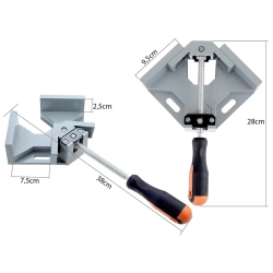 ŚCISK STOLARSKI ZACISK KĄTOWY MONTAŻOWY IMADŁO KĄT 90 NAROŻNE UCHWYT METAL - zdjęcie 12