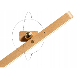 Lampka nocna ścienna magnetyczna LED kinkiet USB-C drewniana dotykowa