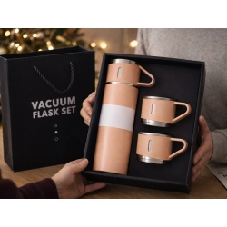 Termos 400ml z 3 kubkami ze stali nierdzewnej
