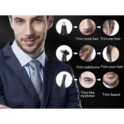 Trymer do nosa uszu depilator włosów golarka stylizacja brody brwi 3w1