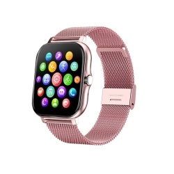 Smartwatch zegarek damski męski gumowy pasek sport bluetooth rozmowy różowy