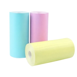 PAPIER DO DRUKARKI TERMICZNEJ ZESTAW 3 ROLKI KOLOROWE SAMOPRZYLEPNE 55mm — zdjęcie 2